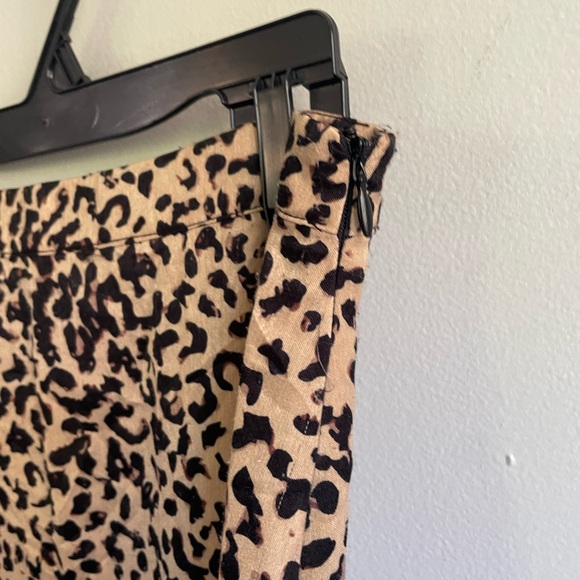 BLACK BROWN LEOPARD PRINT MAXI SKIRT BIGH WAIST ZIPPER DOUBLE SLIT FRONT PANEL - Picture 8 of 11